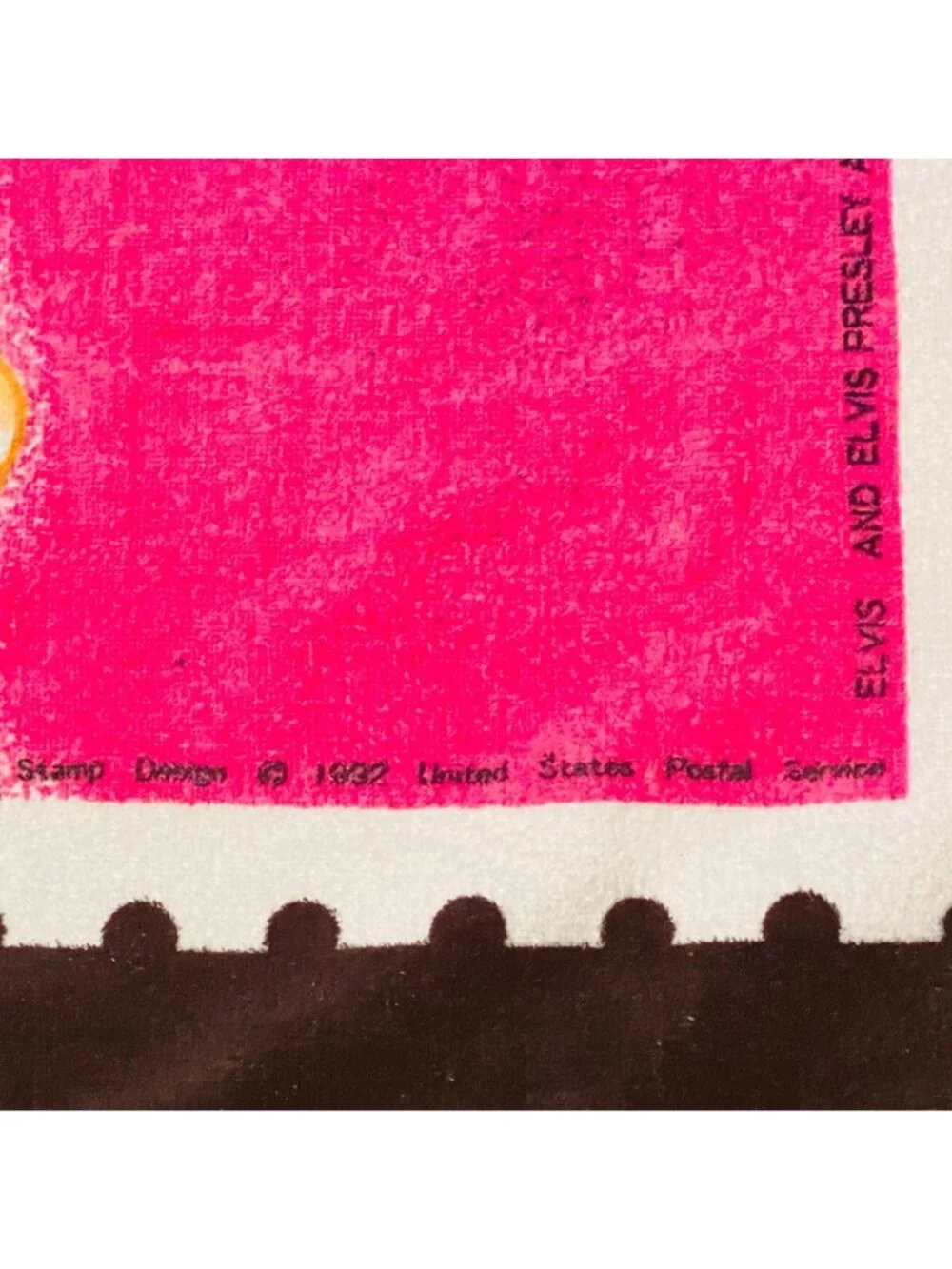 Elvis Presley 29 USA Stamp Beach Towel 1993 USPS Design Pink & Black Cotton